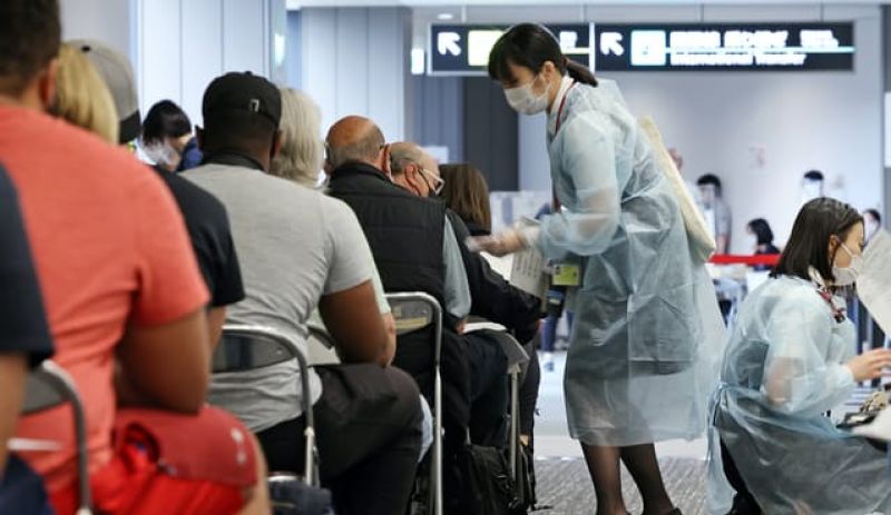 Khu vực cách ly dành cho người nước ngoài nhập cảnh vào Nhật tại sân bay Narita.